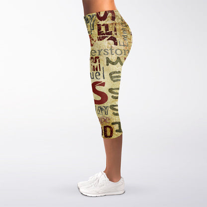 Religious Word Of God Print Women's Capri Leggings