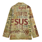 Religious Word Of God Print Women's Cotton Blazer