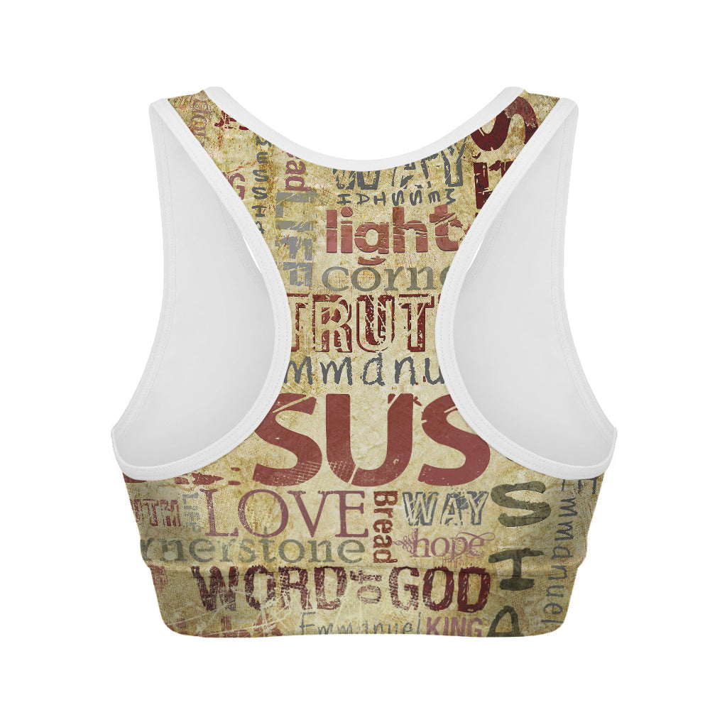 Religious Word Of God Print Women's Sports Bra