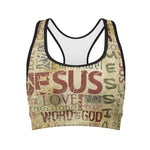 Religious Word Of God Print Women's Sports Bra