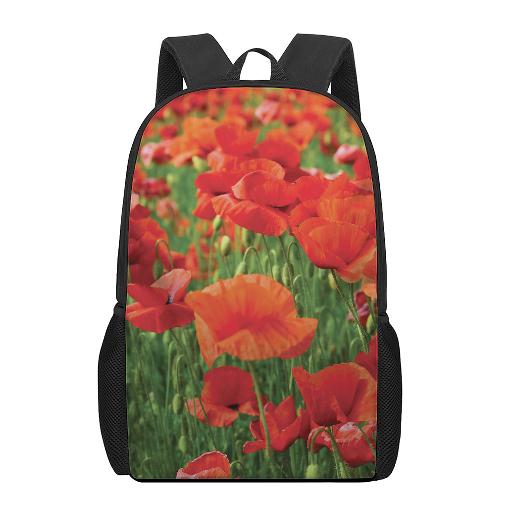 Remembrance Day Poppy Print 17 Inch Backpack
