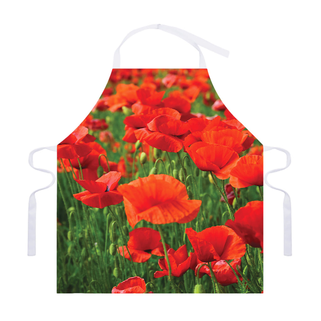 Remembrance Day Poppy Print Adjustable Apron