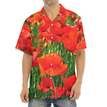 Remembrance Day Poppy Print Aloha Shirt