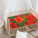 Remembrance Day Poppy Print Baby Crib Sheet