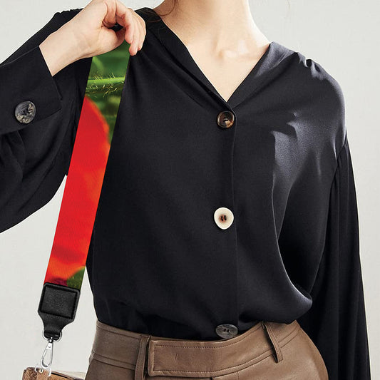 Remembrance Day Poppy Print Bag Strap