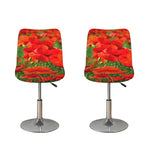 Remembrance Day Poppy Print Bar Stool Covers