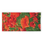 Remembrance Day Poppy Print Beach Towel