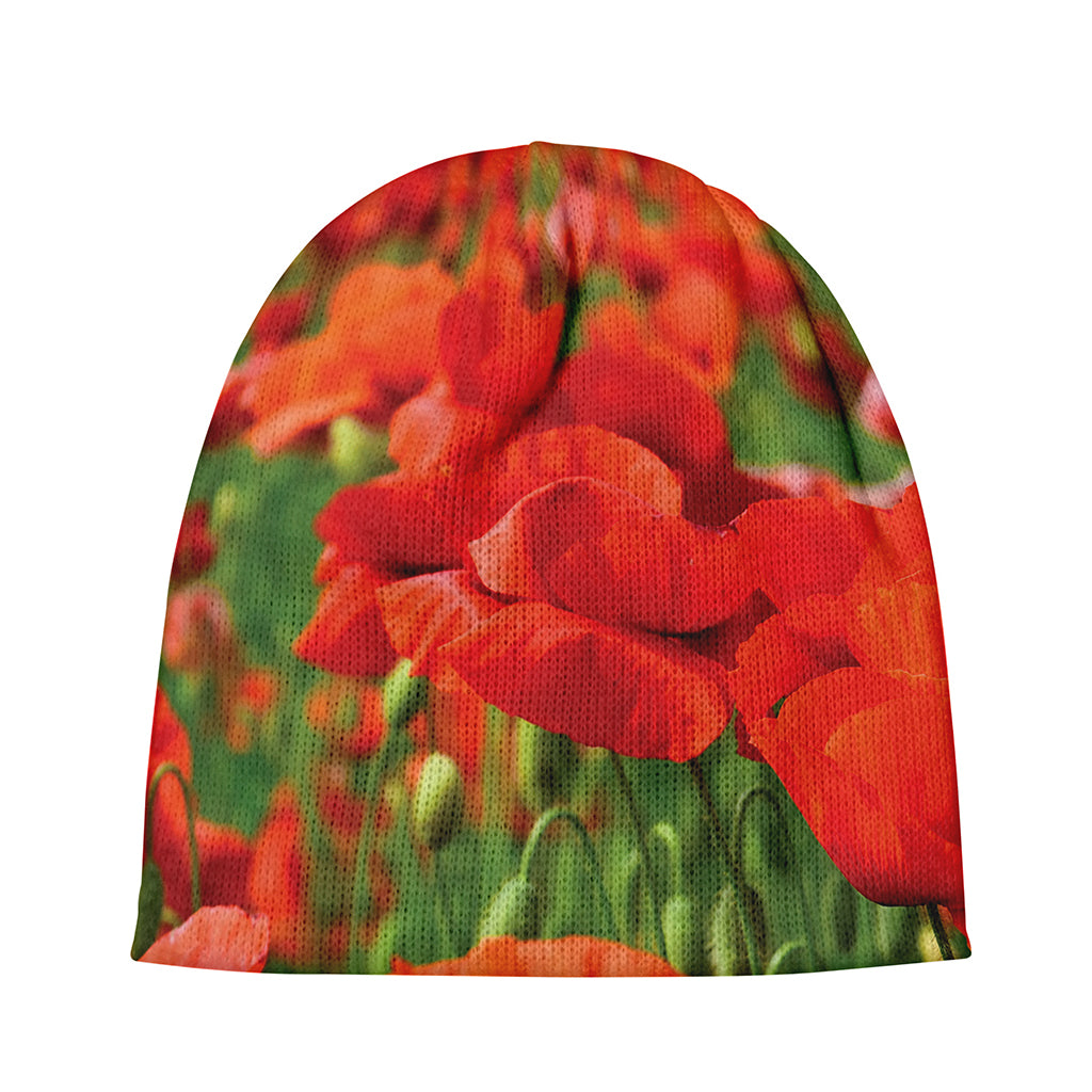 Remembrance Day Poppy Print Beanie