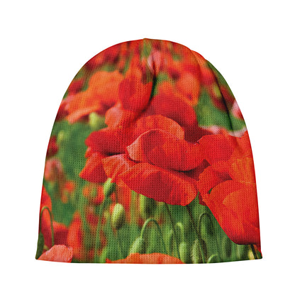 Remembrance Day Poppy Print Beanie