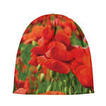 Remembrance Day Poppy Print Beanie