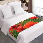 Remembrance Day Poppy Print Bed Runner