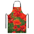 Remembrance Day Poppy Print Bib Apron With Pocket
