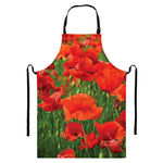 Remembrance Day Poppy Print Bib Apron With Pocket