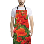 Remembrance Day Poppy Print Bib Apron With Pocket