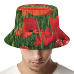Remembrance Day Poppy Print Bucket Hat