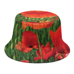 Remembrance Day Poppy Print Bucket Hat