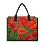Remembrance Day Poppy Print Canvas Tote Bag