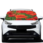 Remembrance Day Poppy Print Car Windshield Snow Cover