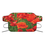 Remembrance Day Poppy Print Car Windshield Snow Cover