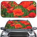 Remembrance Day Poppy Print Car Windshield Sun Shade