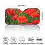 Remembrance Day Poppy Print Car Windshield Sun Shade
