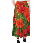 Remembrance Day Poppy Print Chiffon Maxi Skirt