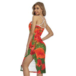 Remembrance Day Poppy Print Cross Back Cami Dress