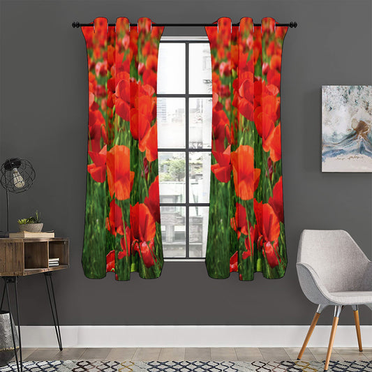 Remembrance Day Poppy Print Curtain