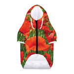 Remembrance Day Poppy Print Dog Zip Up Hoodie