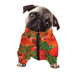Remembrance Day Poppy Print Dog Zip Up Jacket