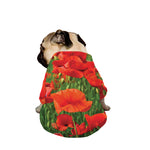 Remembrance Day Poppy Print Dog Zip Up Jacket