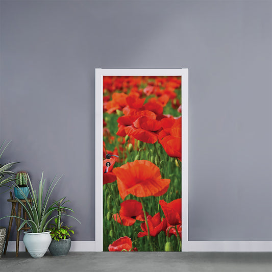 Remembrance Day Poppy Print Door Sticker