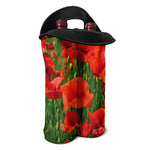 Remembrance Day Poppy Print Double Neoprene Wine Tote