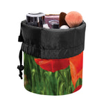 Remembrance Day Poppy Print Drawstring Makeup Bag