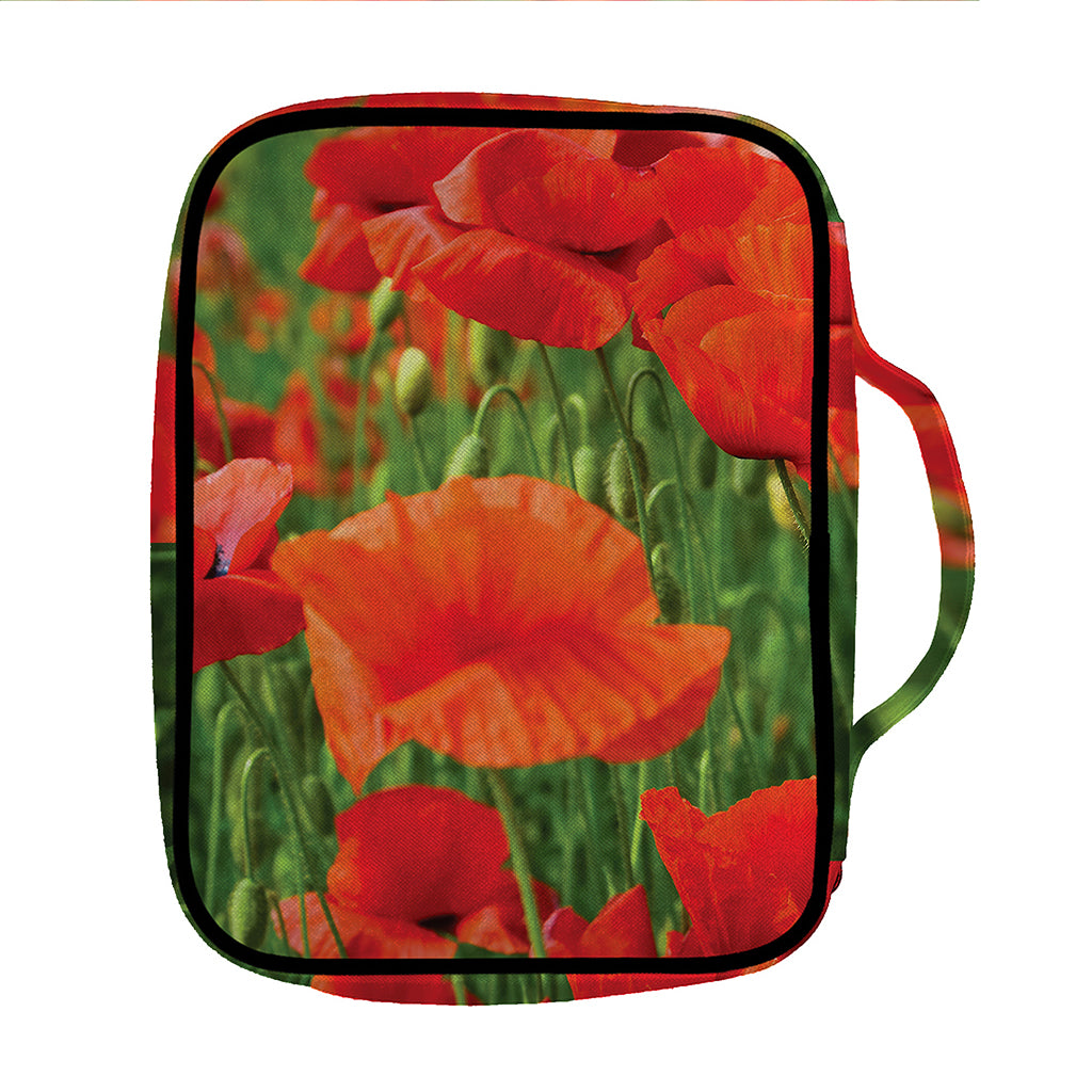 Remembrance Day Poppy Print Front Pocket Bible Bag