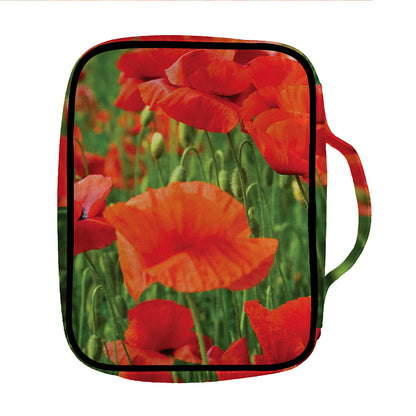 Remembrance Day Poppy Print Front Pocket Bible Bag