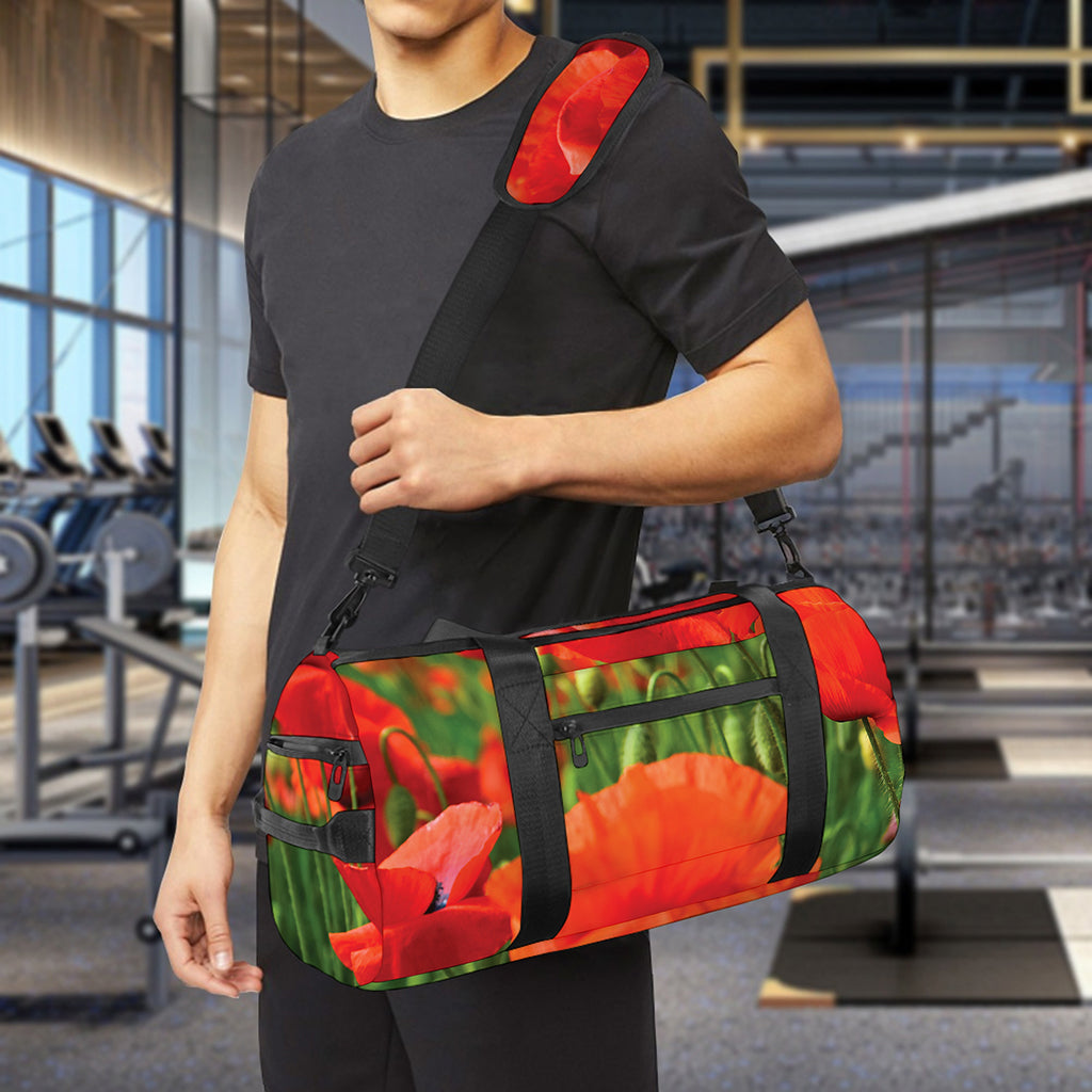 Remembrance Day Poppy Print Gym Bag