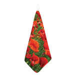 Remembrance Day Poppy Print Hand Towel