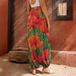 Remembrance Day Poppy Print Harem Pants