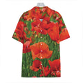 Remembrance Day Poppy Print Hawaiian Shirt