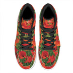 Remembrance Day Poppy Print High Top Leather Sneakers