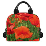Remembrance Day Poppy Print Insulated Lunch Bag