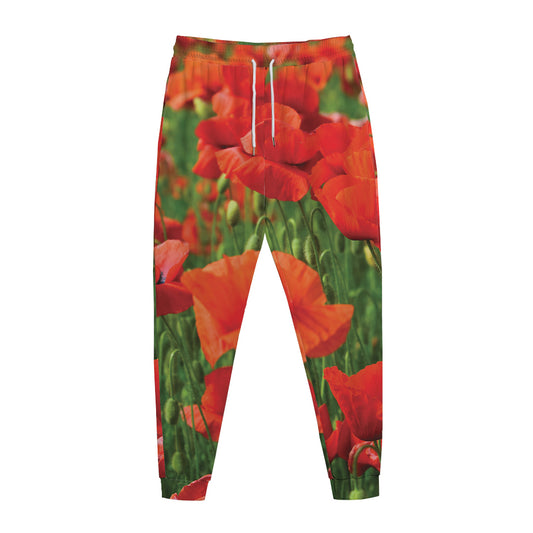 Remembrance Day Poppy Print Jogger Pants