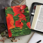 Remembrance Day Poppy Print Leather Bible Cover