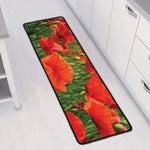 Remembrance Day Poppy Print Long Kitchen Mat