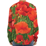 Remembrance Day Poppy Print Long Sleeve Baseball Jersey