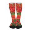 Remembrance Day Poppy Print Long Socks