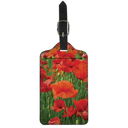 Remembrance Day Poppy Print Luggage Tag