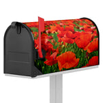 Remembrance Day Poppy Print Mailbox Cover