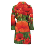 Remembrance Day Poppy Print Men's Bathrobe